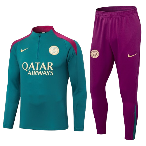 Kit Treino Infantil Agasalho + Calça PSG  - Verde e Roxo