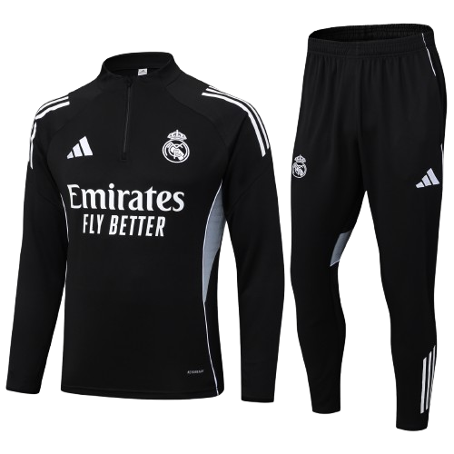 Kit Treino Infantil Agasalho + Calça Real Madrid  - Preto