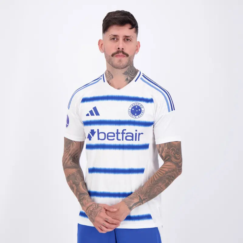 Cruzeiro Away 25/26 Adidas Torcedor Masculino - Branco e Azul