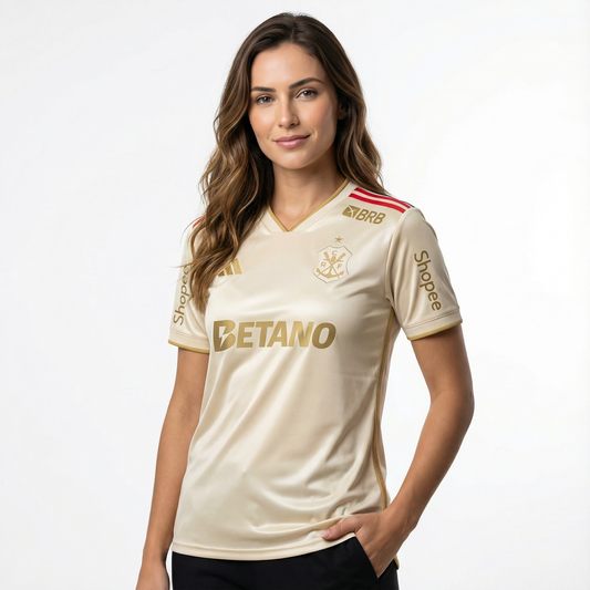 Flamengo Third 25/26 Torcedor Com Patrocínios Adidas Feminina - Bege