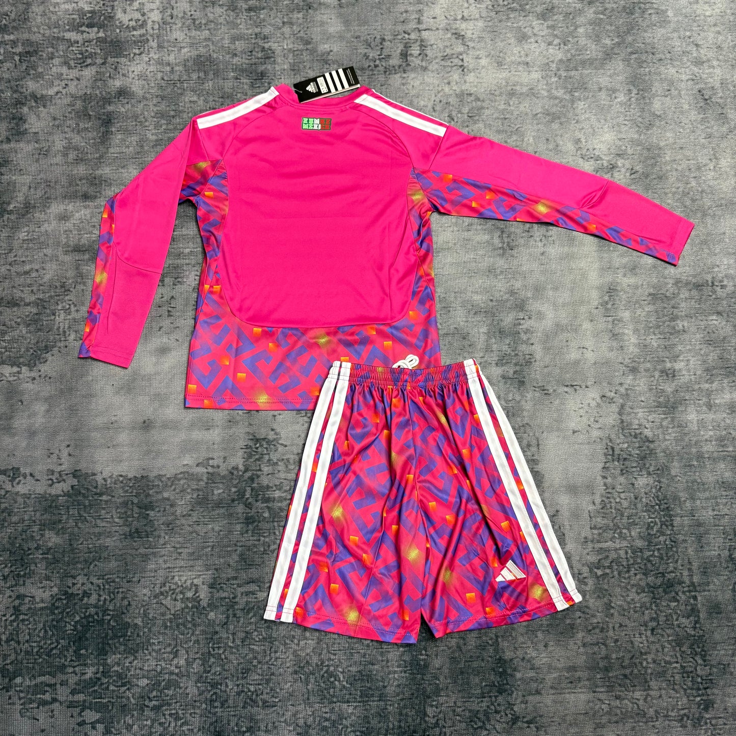 Kit Infantil México Goleiro Manga Longa 26/27 - Rosa