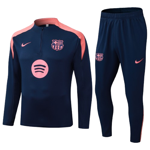 Kit Treino Infantil Agasalho + Calça Barcelona - Azul Escuro
