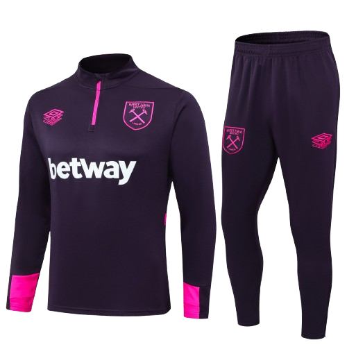 Kit Treino Infantil Agasalho + Calça West Ham  - Roxo