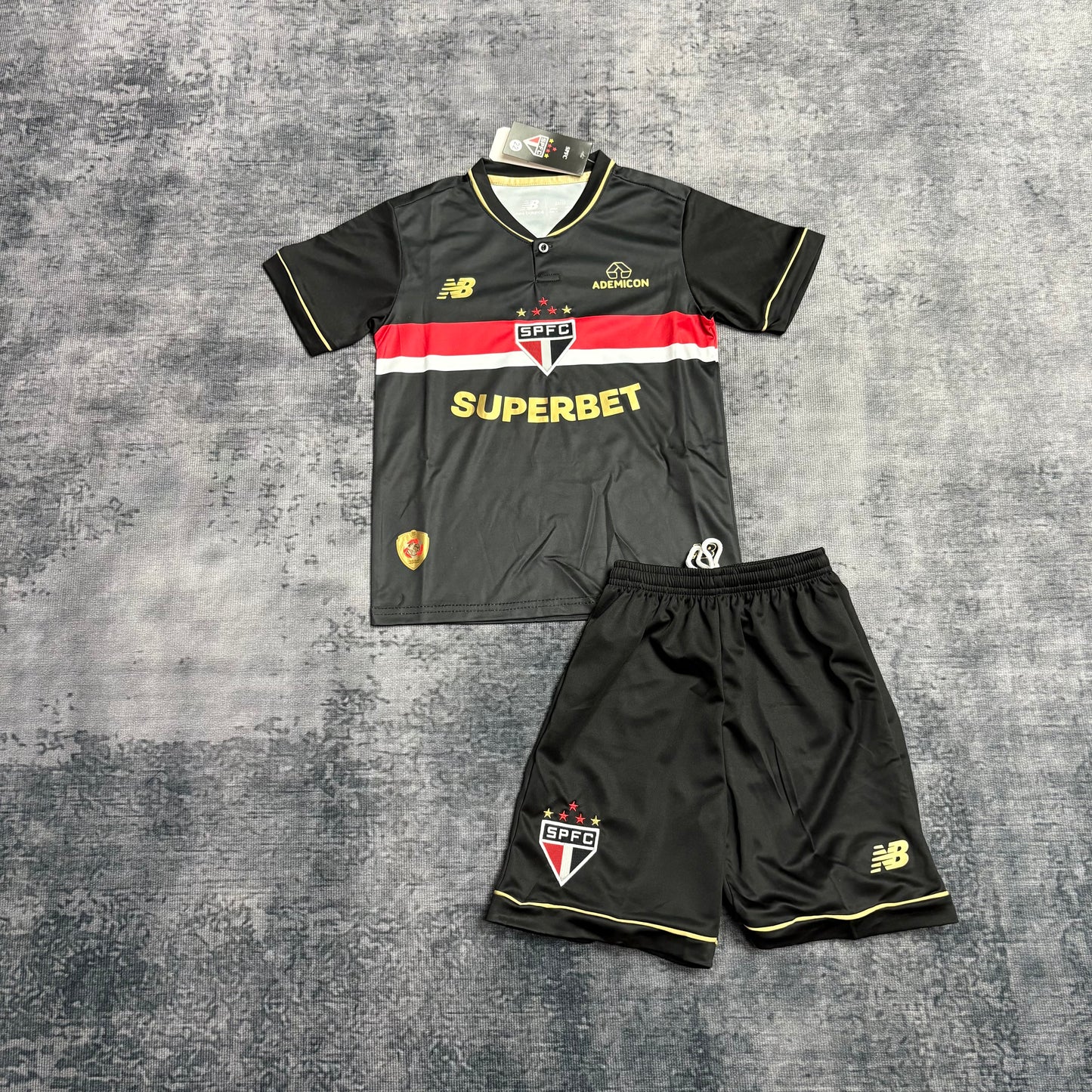 Kit Infantil São Paulo Third 25/26 - Preto