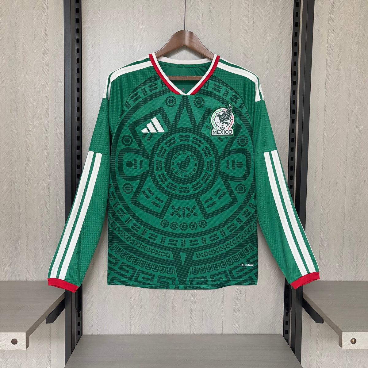 México Home Manga Longa 26/27 Masculino Torcedor Adidas  - Verde