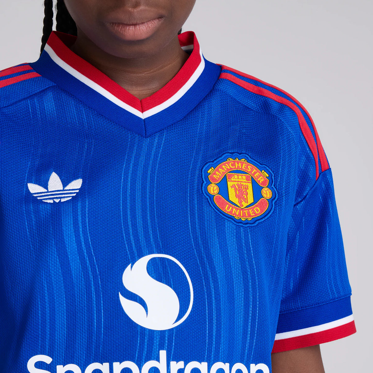 Kit infantil Manchester United Away 26/27 Manga Longa  - Azul