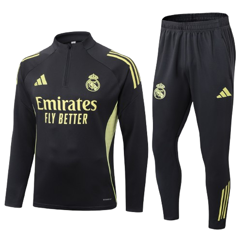 Kit Treino Infantil Agasalho + Calça Real Madrid - Cinza Escuro