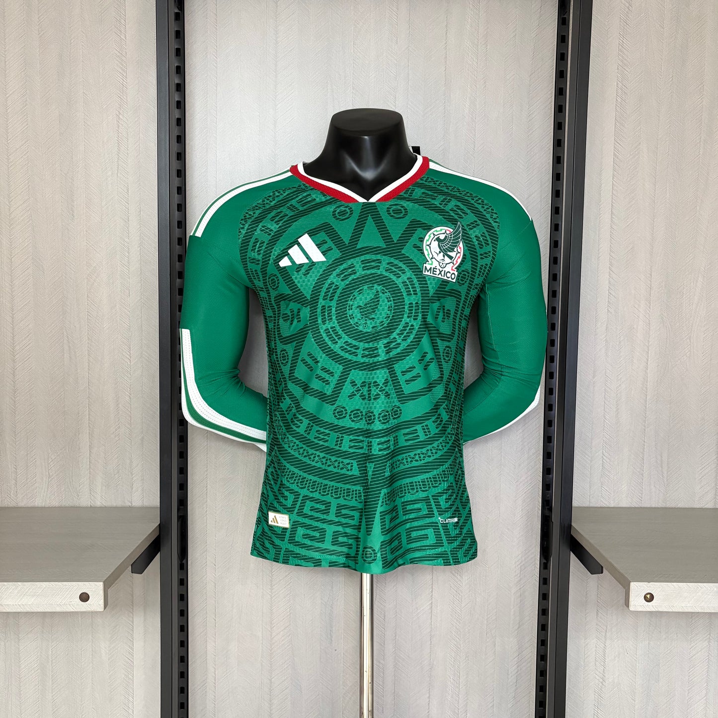 México Home Manga Longa 26/27 Masculino Jogador Adidas  - Verde