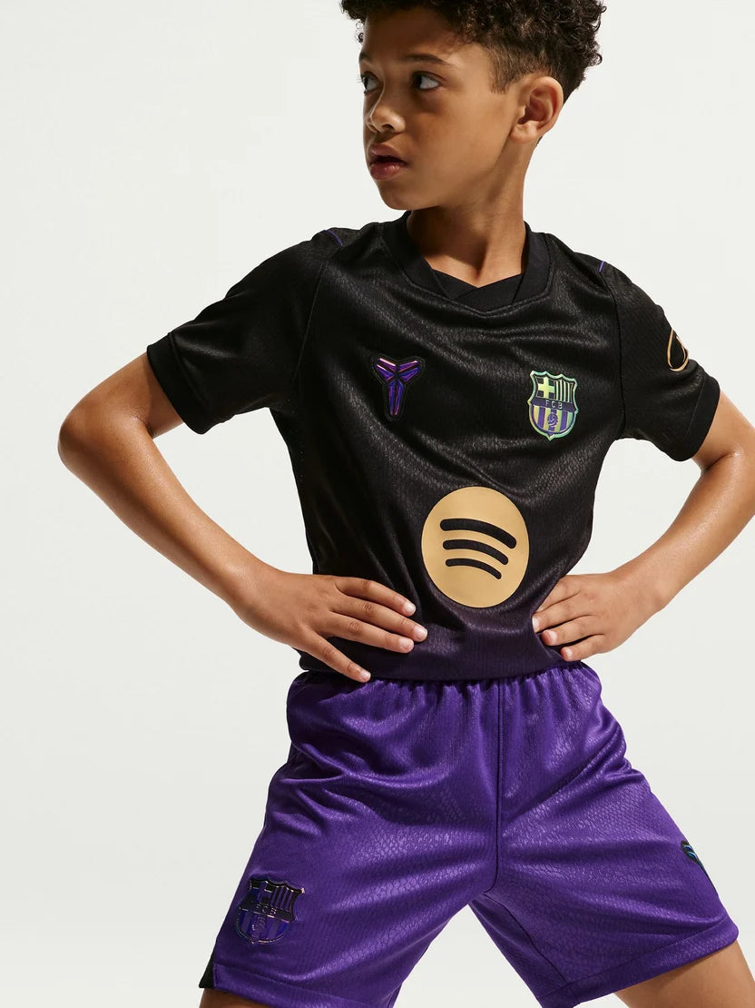 Kit Infantil Barcelona Away 26/27 - Roxa e Preta