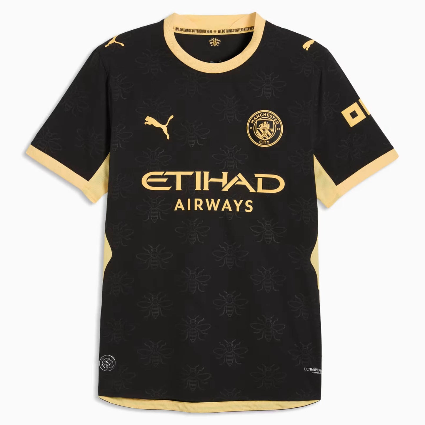 Manchester City Away 26/27 Feminina Puma - Preta e Dourado