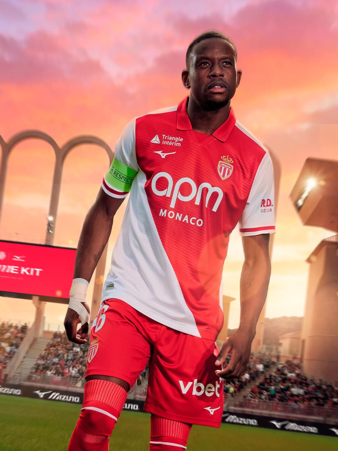 Monaco Home 26/27 Torcedor Mizuno - Vermelha e Branca