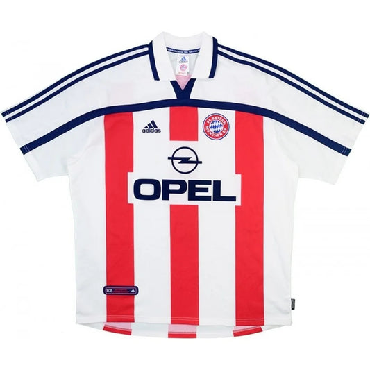 Bayern de Munique Away Retrô 99/00 Adidas - Branco e Vermelho