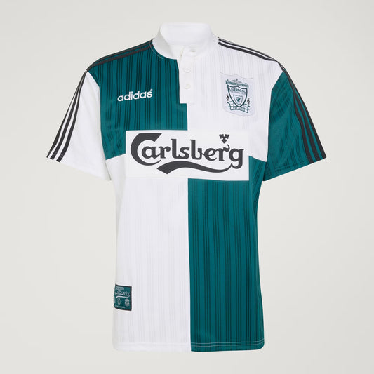 Liverpool Away Retrô 95 Adidas - Branca e Verde