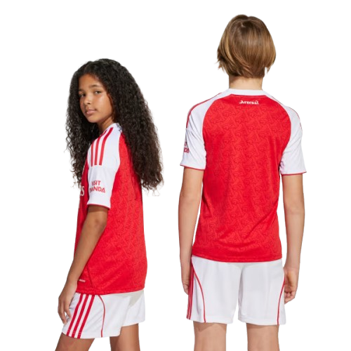 Kit Infantil Arsenal Home 25/26 - Vermelho e Branco