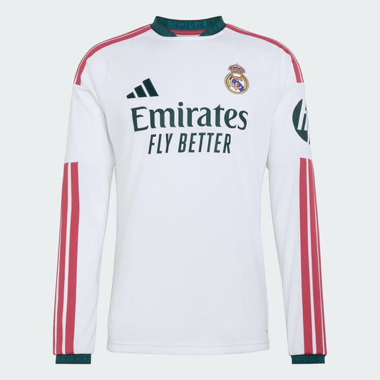 Real Madrid Home Manga Longa 26/27 Torcedor Adidas - Branca