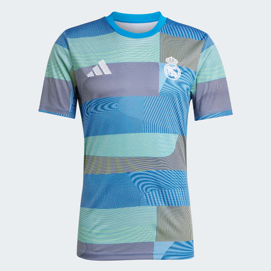Real Madrid Pré Jogo 25/26 Torcedor Adidas - Azul e Cinza