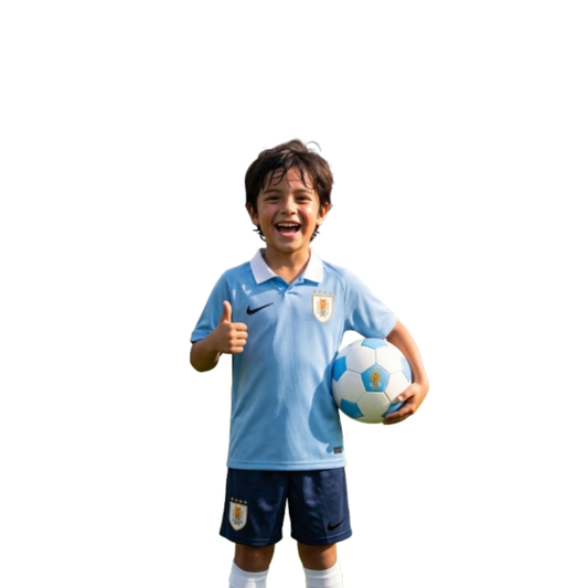 Kit Infantil Uruguai Home 26/27  - Azul