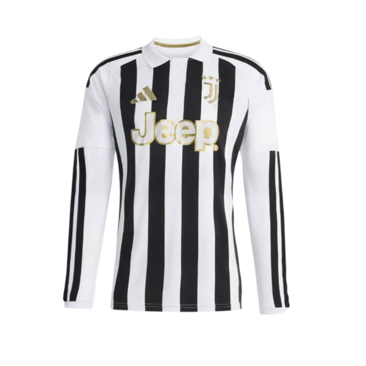 Juventus Home 26/27 Manga Longa Torcedor Adidas  - Preto e Branco