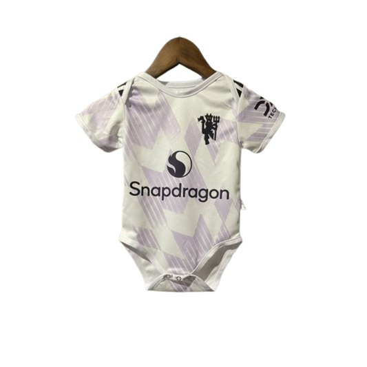 Body Bebê Infantil Manchester United Away 25/26 - Branco