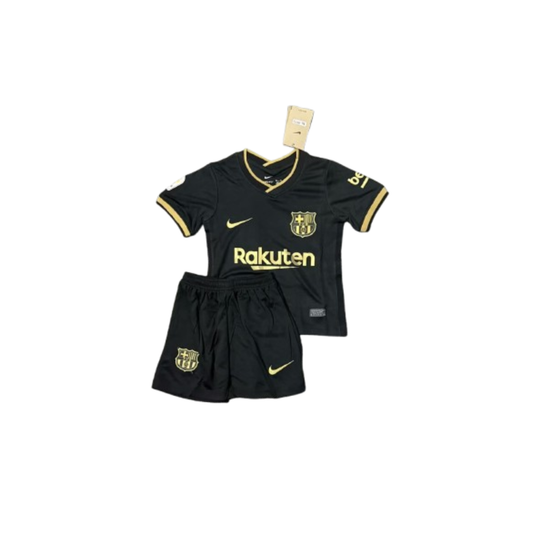 Kit Infantil Barcelona Away Retrô 20/21 - Preto
