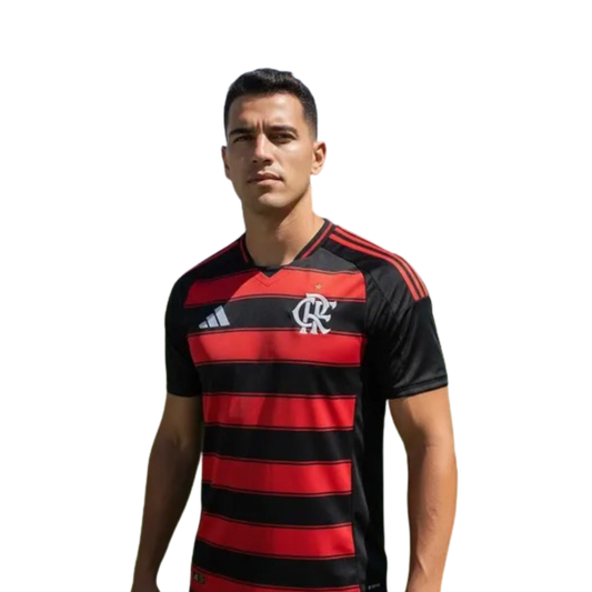 Flamengo Home 25/26 Jogador Adidas Masculina - Vermelho e Preto