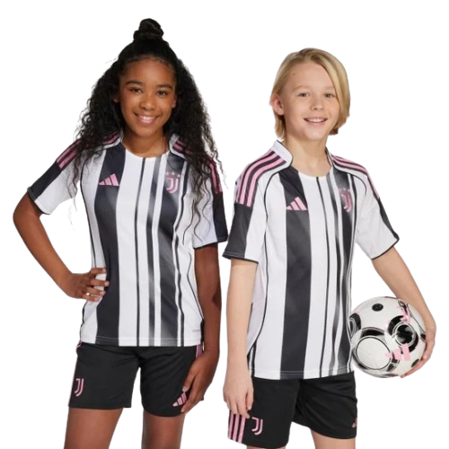 Kit Infantil Juventus Home 25/26  - Branca e Preta