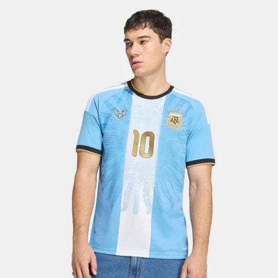 Argentina Despedida Messi 26/27 Masculino Torcedor Adidas - Branca e Azul