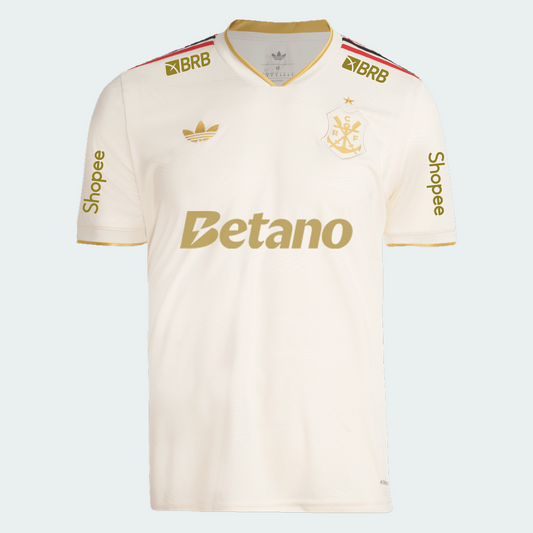 Flamengo Third 25/26 Torcedor Com Patrocínios Adidas Masculino - Bege
