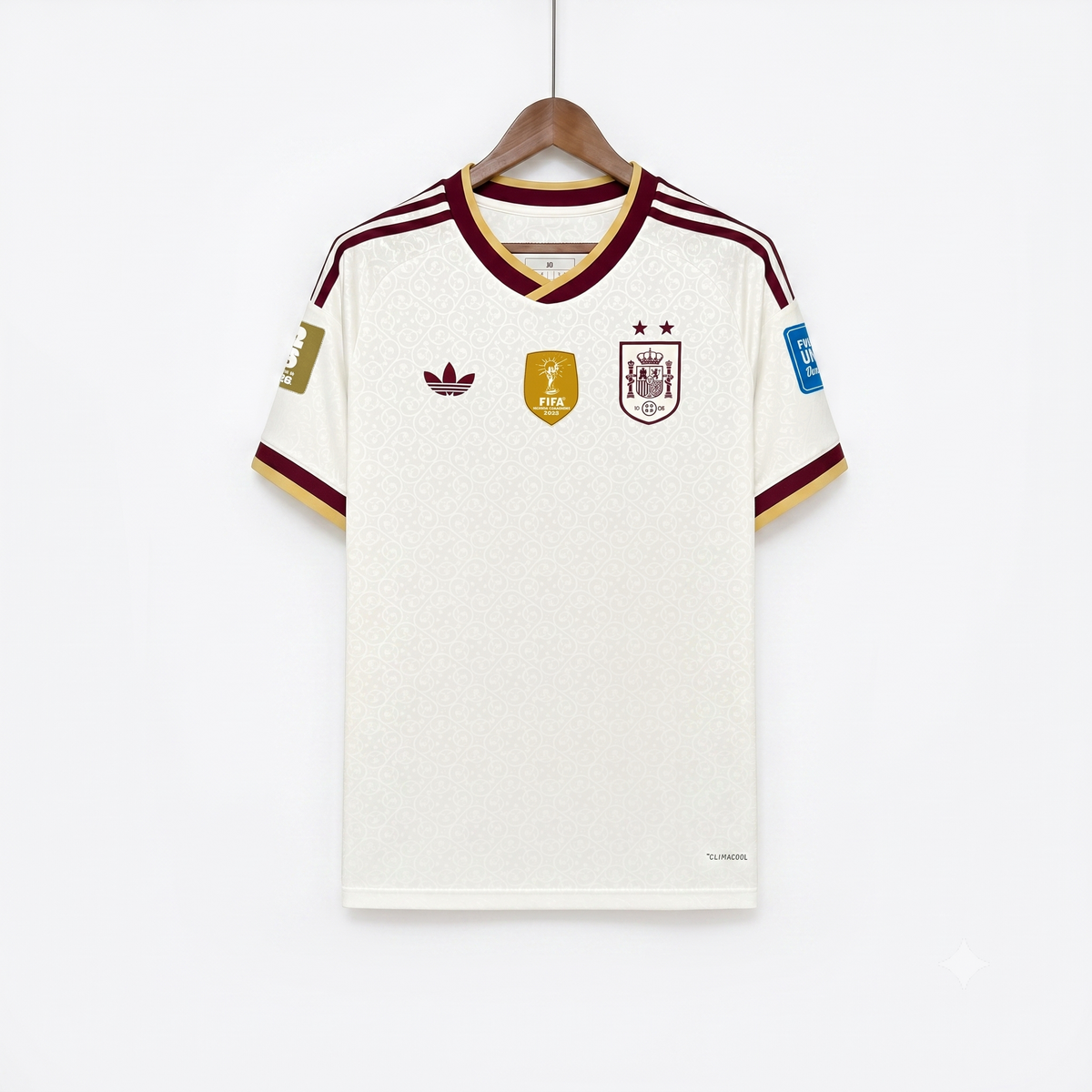 Espanha Away 26/27 Duas Estrelas + Patchs Adidas Torcedor - Branca