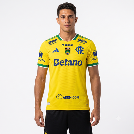 Flamengo Edição Especial Brasil 26/27 Jogador Com Patrocínios Adidas Masculino - Amarela