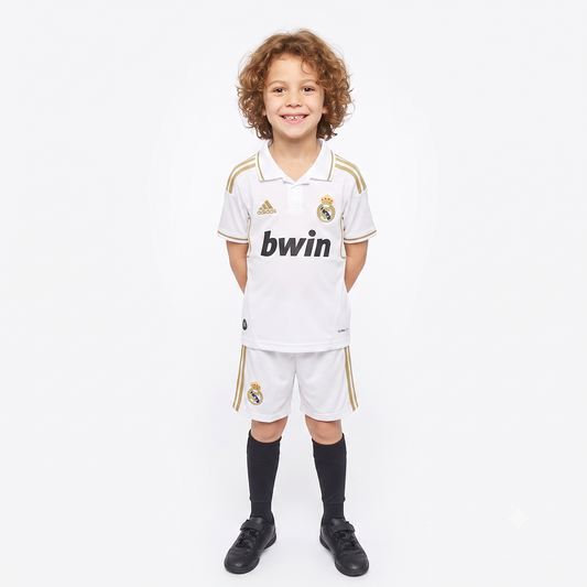 Kit Infantil Real Madrid Home Retrô 11/12 - Branco