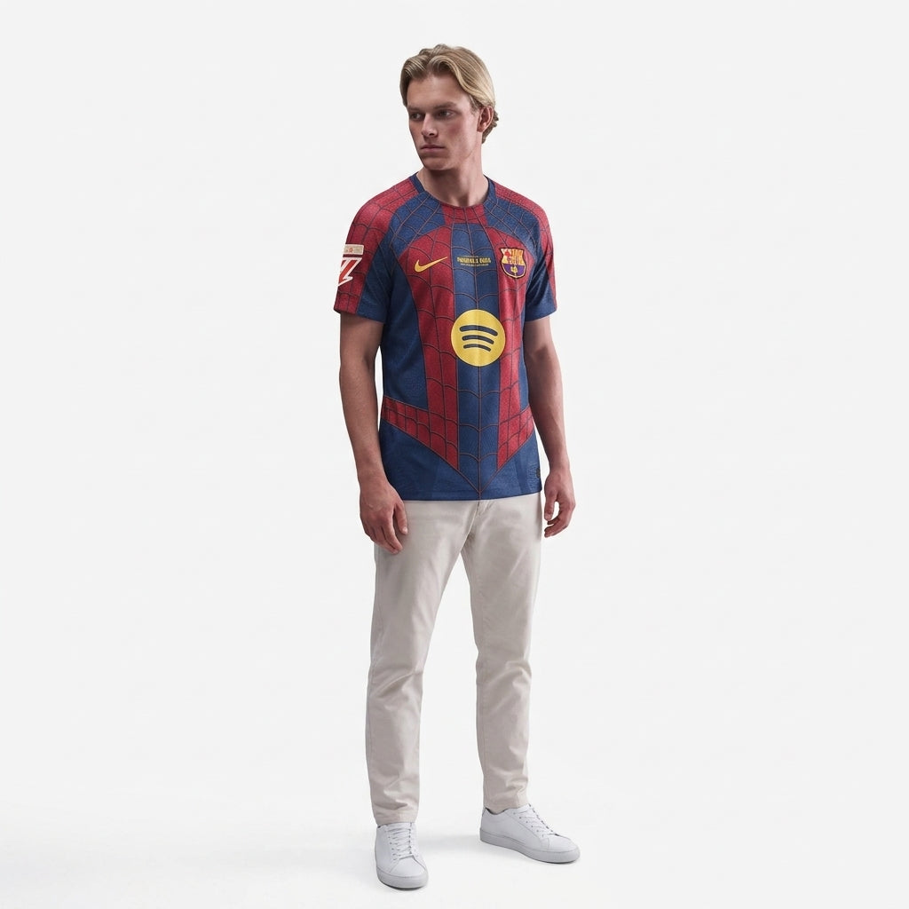 Barcelona X Spider Man 26/27 Jogador Nike - Grená