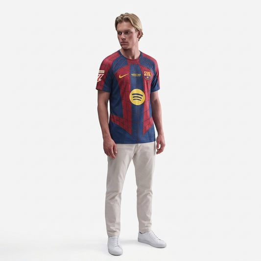 Barcelona X Spider Man 26/27 Jogador Nike - Grená