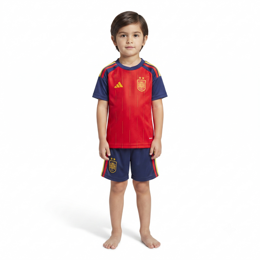 Kit Infantil Espanha Home Duas Estrelas 26/27 Adidas Unissex - Vermelho