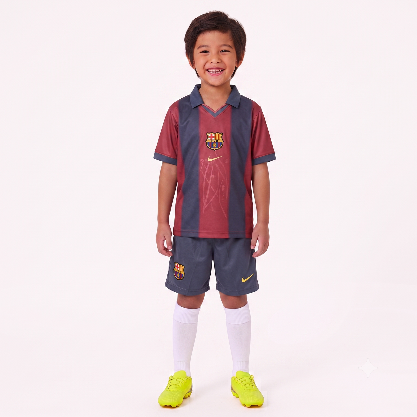 Kit Infantil Barcelona x Travis Scott Ediçao Especial  25/26 - Grená
