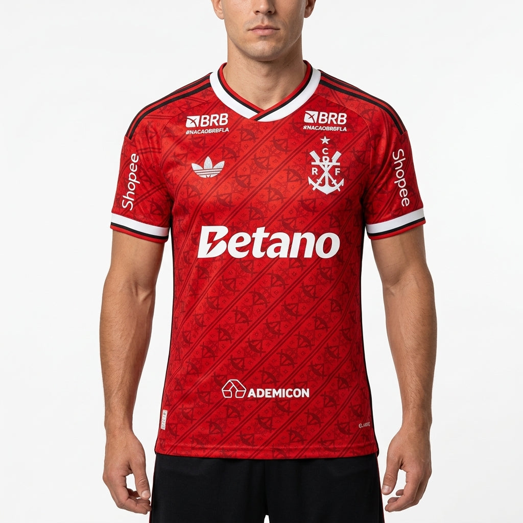 Flamengo Third 26/27 Jogador Com Patrocínios Adidas Masculino - Vermelho
