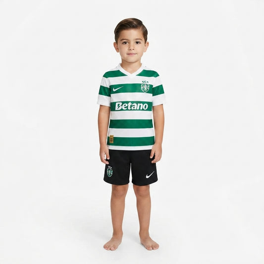 Kit Infantil Sporting Home 26/27 - Verde e Branca