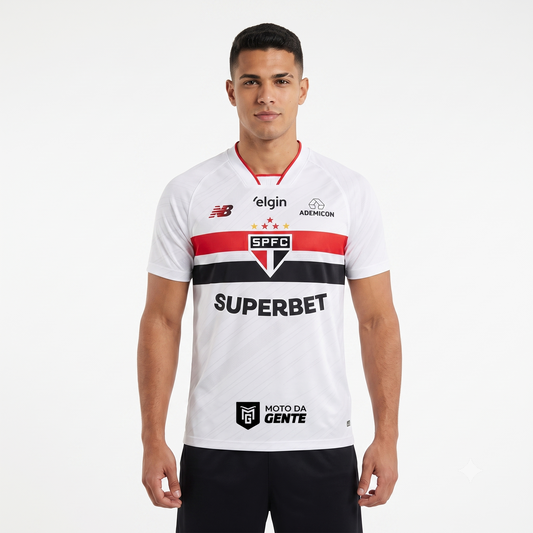 São Paulo Home 26/27 Jogador Com Patrocinadores NB - Branco