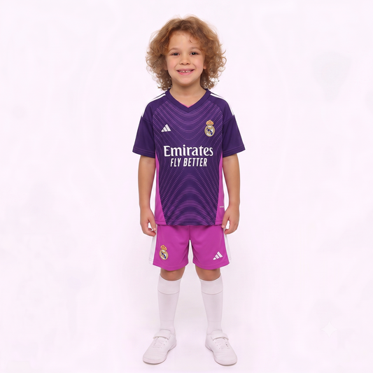 Kit Infantil Real Madrid Goleiro 25/26 - Roxo