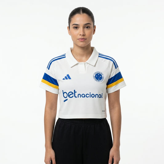 Cruzeiro Cropped Third 26/27 Adidas Feminina - Branco