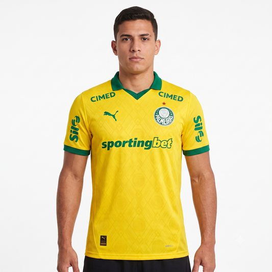 Palmeiras Third 26/27 Jogador Com Patrocínios Puma - Amarela