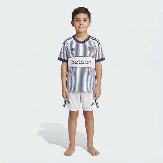 Kit Infantil Boca JRS Away 26/27  - Branca