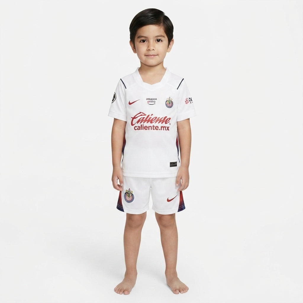 Kit Infantil Chivas Guadalajara Away 26/27  - Branca