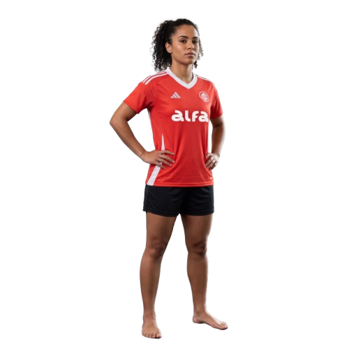 Internacional Home 25/26 Torcedor Com Patrocínios Adidas Feminina - Vermelha