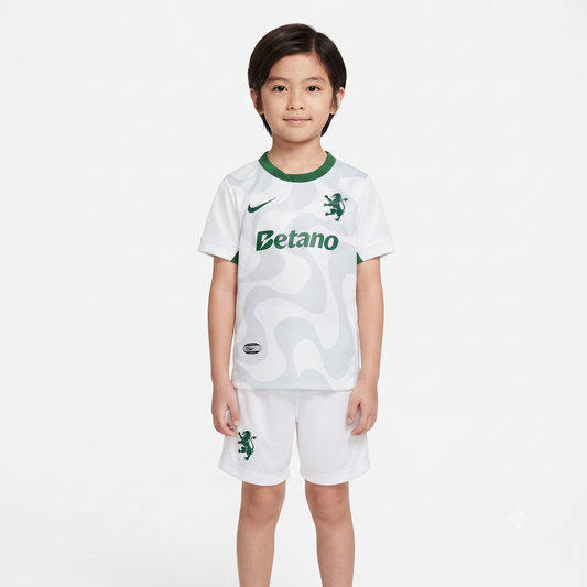 Kit Infantil Sporting Away 25/26 - Branca
