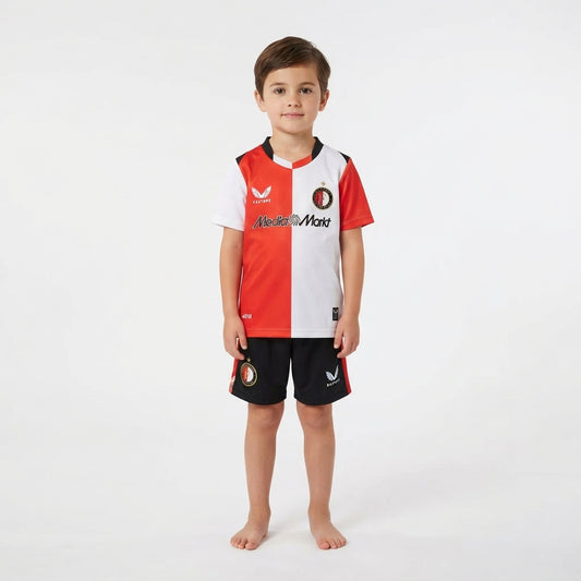 Kit Infantil Feyenoord Home 26/27 - Branca e Vermelho
