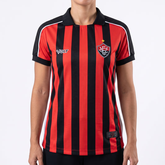 Vitória Home 25/26 Feminino - Vermelha e Preta