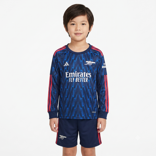 Kit Infantil Arsenal Away Manga Longa 25/26 - Azul