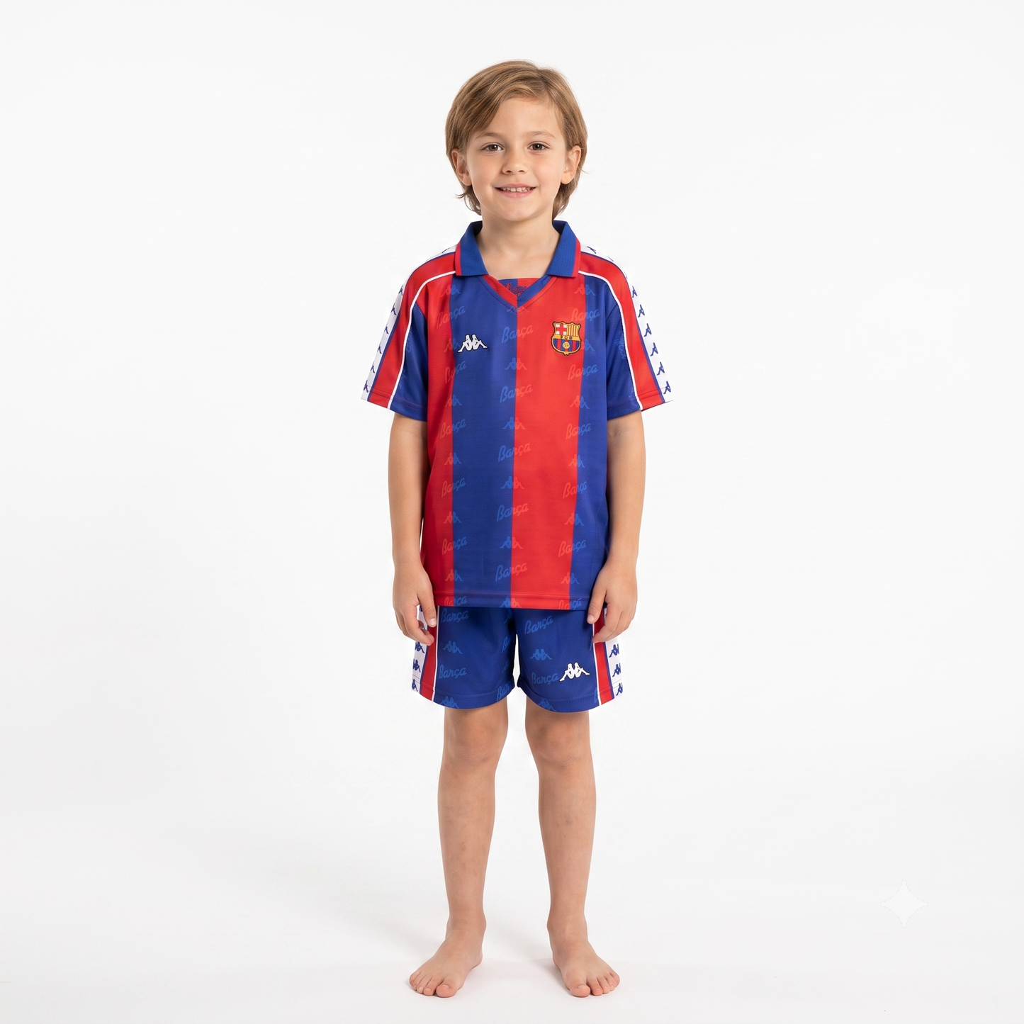 Kit Infantil Barcelona Home Retrô 96/97 - Grená