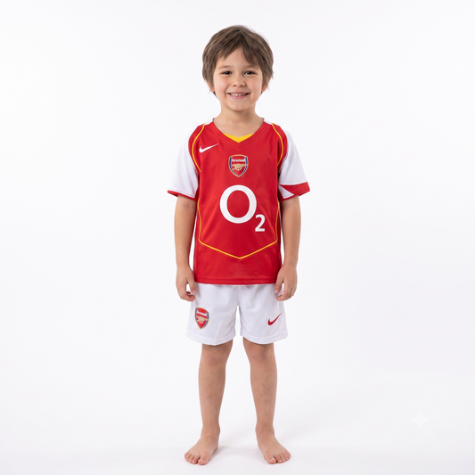 Kit Infantil Arsenal Home Retrô 02/03 - Vermelho